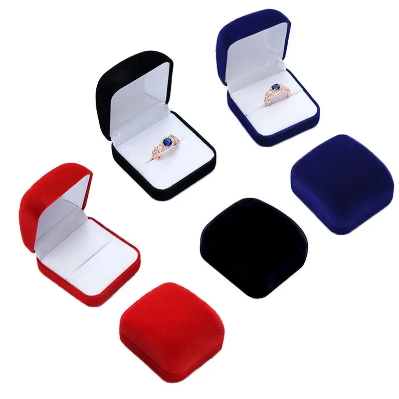 Flocked Cloth Earrings Ring Box Store Counter Jewelry Display Holder Wedding Proposal Ring Box Gift Packaging Box