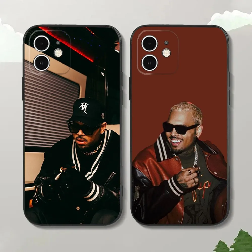 

Singer C-Chris B-Brown Phone Case For iPhone16,15,14,13,12 Mini 11 Pro XR,X,XS,MAX 7,8 Plus Silicone Cover Soft Black