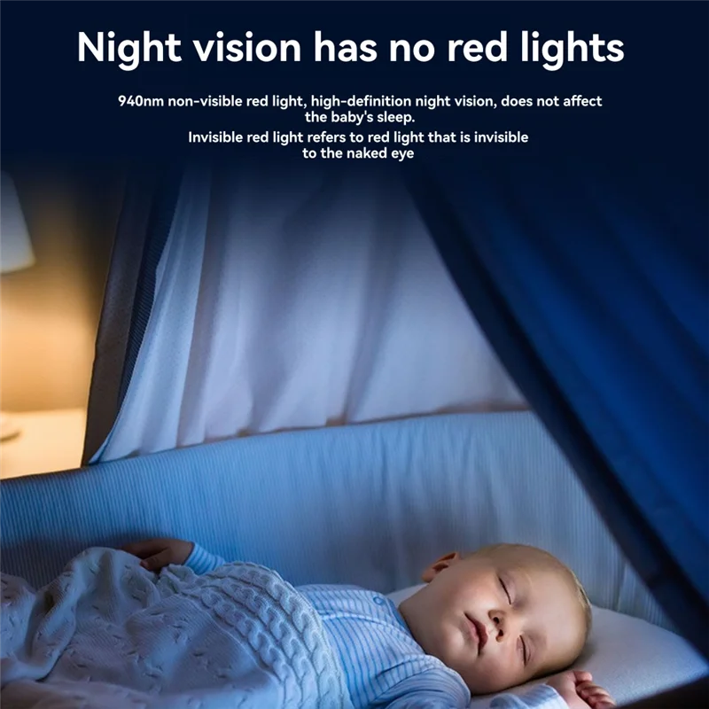 ABSQ-Tuya Remote Control Indoor Surveillance Camera 5-Inch IPS HD Screen Display Baby Monitor Two-Way Intercom For Babies