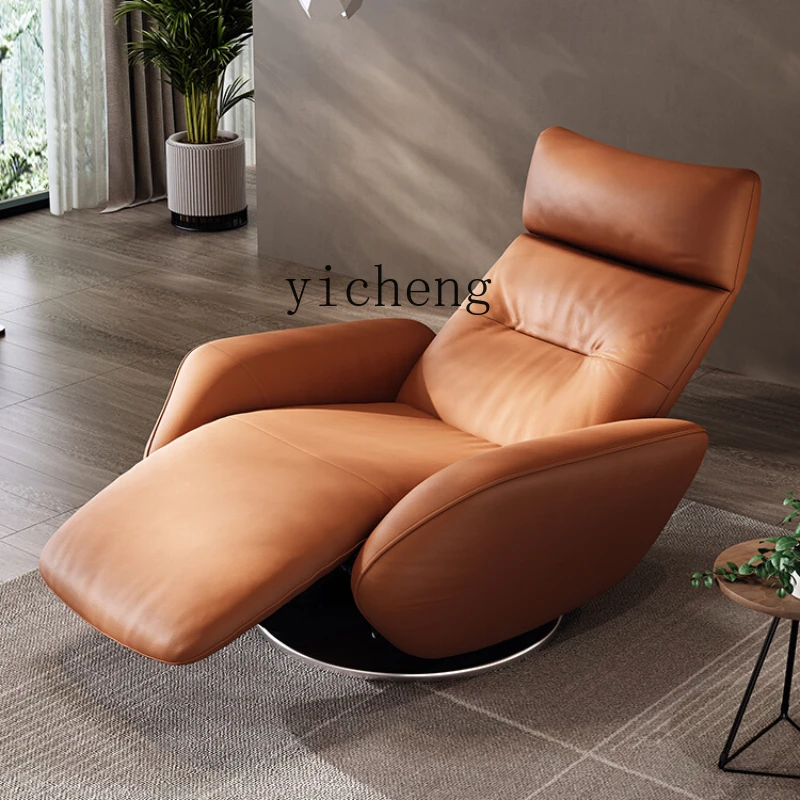 

ZC Single Electric Sofa Retractable Multifunctional Recliner Living Room First Layer Cowhide High-End Chair