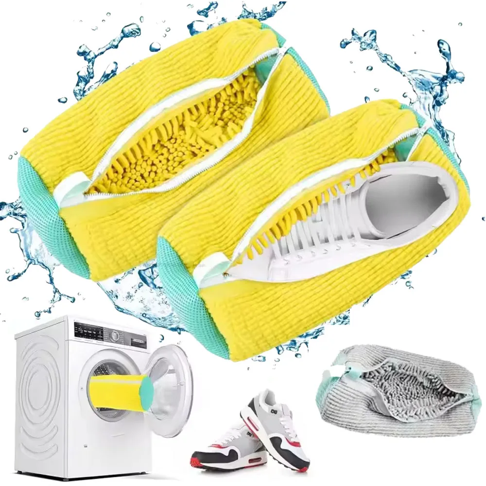 Hochwertiger Mesh-Schuhe-Waschbeutel mit Reißverschluss, weiche Innenausstattung schützt Sneakers und Freizeitschuhe in Waschmaschine und Trockner, perfekt für Reisen und Aufbewahrung, praktisch für den täglichen Gebra – Detail 11