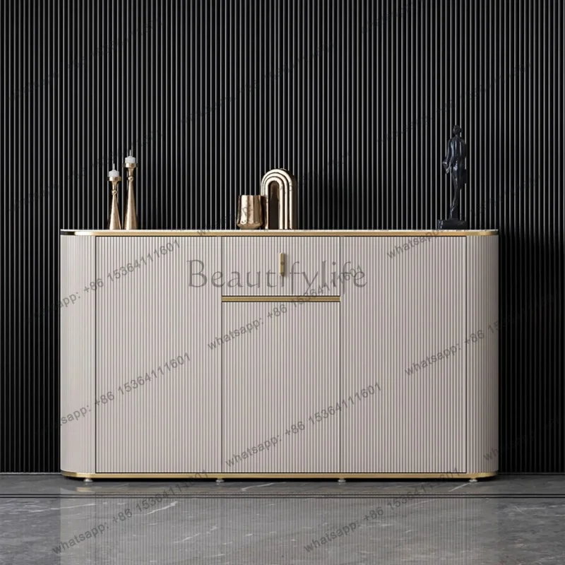 LDHome Luxury ultra thin dining side cabinet light luxury modern simple rock slab living room locker sideboard cabinets