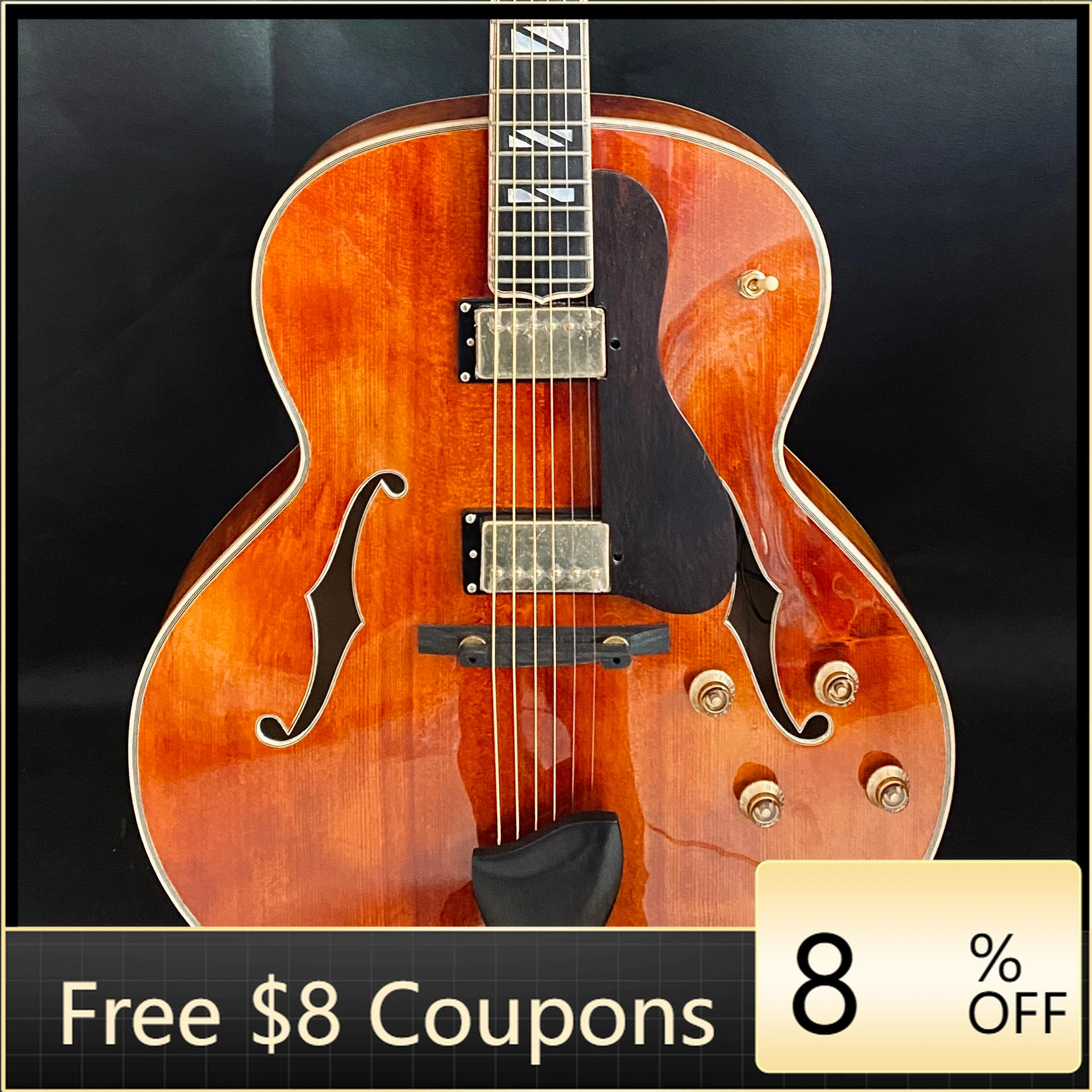 

STLF Yunzhi Handcrafted Hollow Body Jazz Electric Guitar Customizable Maple Archtop with Ebony Fingerboard Features Double Picku