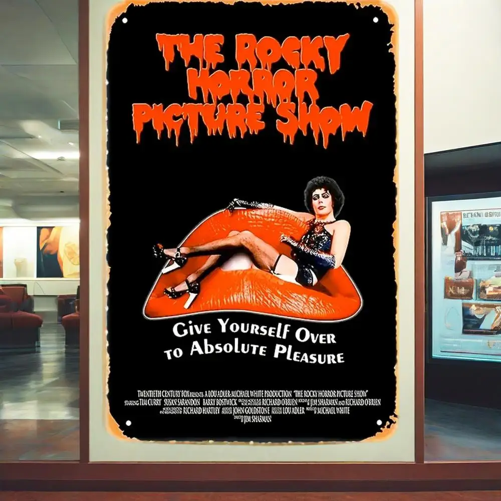 لافتة قصدير "Rocky Horror Picture Show" - ديكور حديدي بنمط عتيق، مثالية لمكياج المطبخ والبار