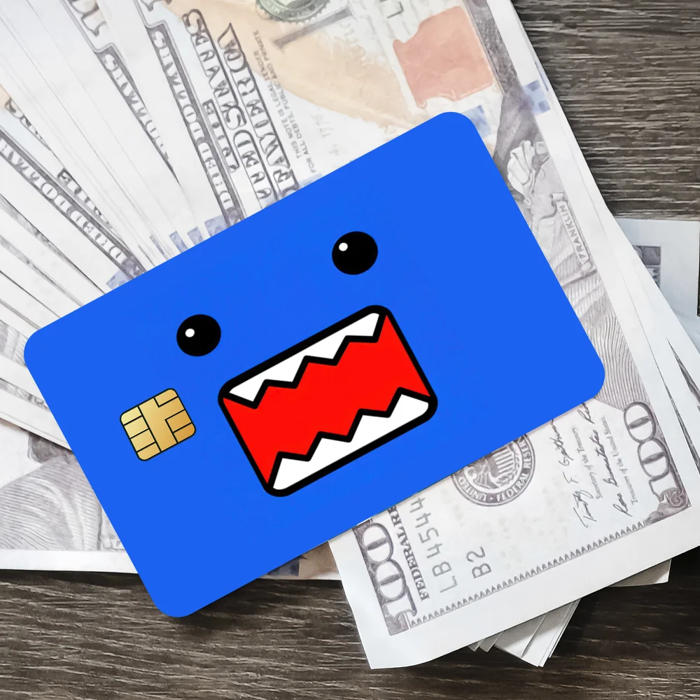 Cartoon D-Domo K-Kun Film Haut Abdeckung Kreditkarte Aufkleber 4PCS Debit Front Dekoration Bank Bus Pass wasserdicht – Detail 7