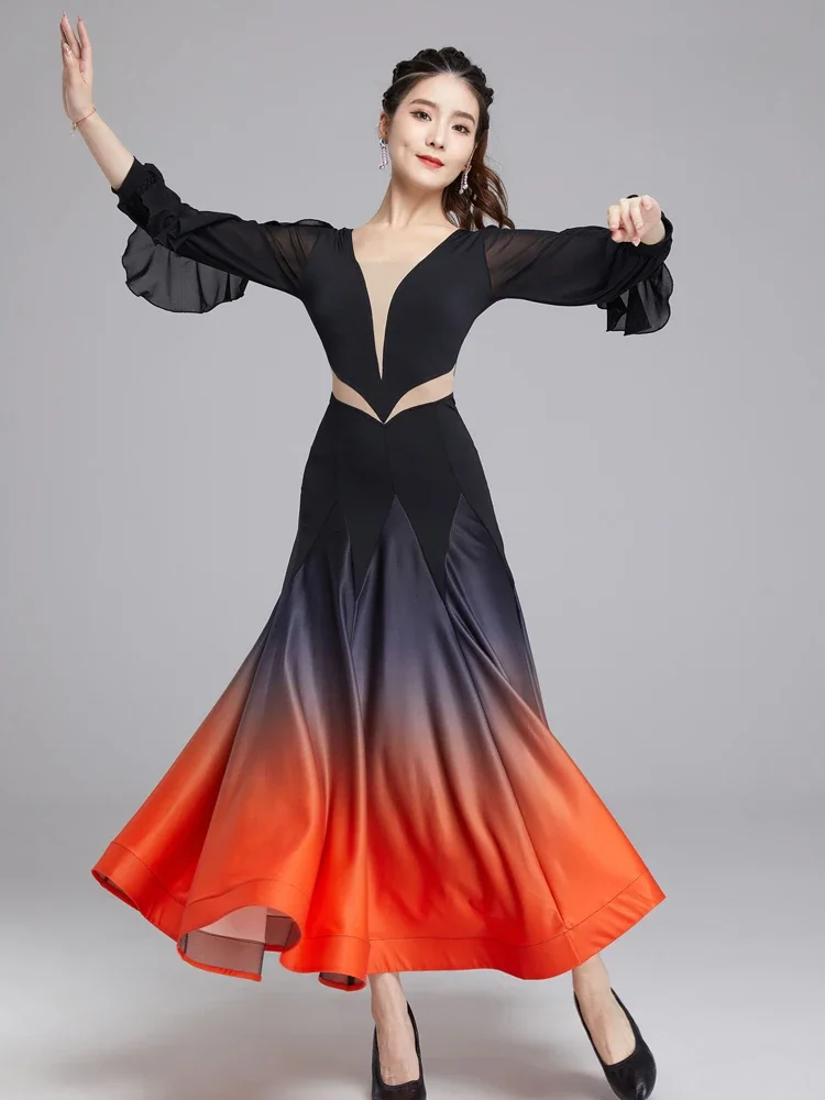

X2192 Modern Dance Dress Lady Latin Dancing Suit Ballroom Dancing Waltz Suit Practice Performance Clothes Costumes