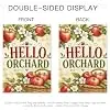NGZ Hello Orchard Branch Fruit Garden Flag 28X40 Inch Linen for Harvest jjp