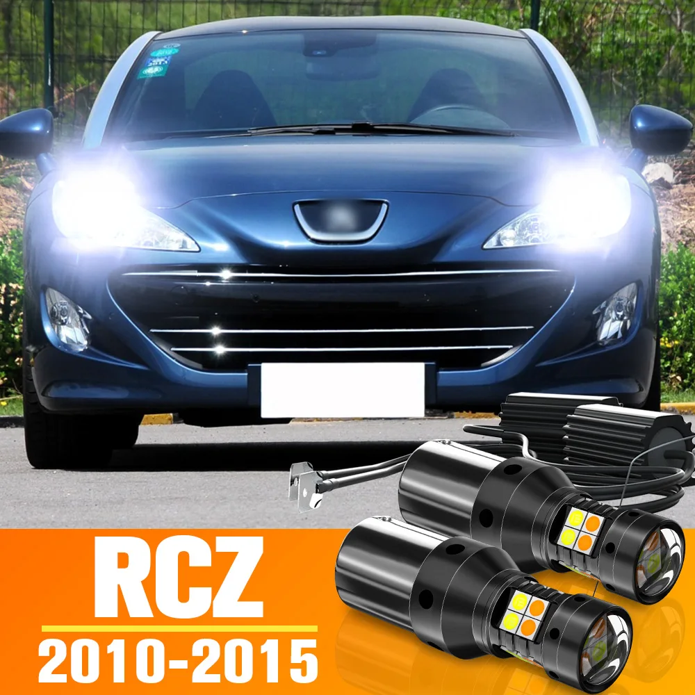 

2pcs LED Dual Mode Turn Signal+Daytime Running Light DRL Canbus For Peugeot RCZ Accessories Bulb 2010-2015 2011 2012 2013 2014