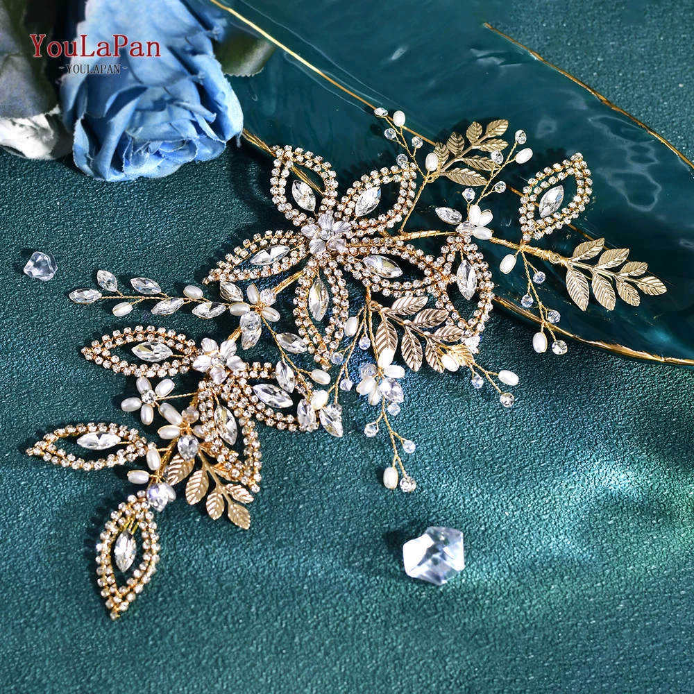 TOPQUEEN Bridal Side Clip Wedding Tiara Bridal Hairpins Handmade