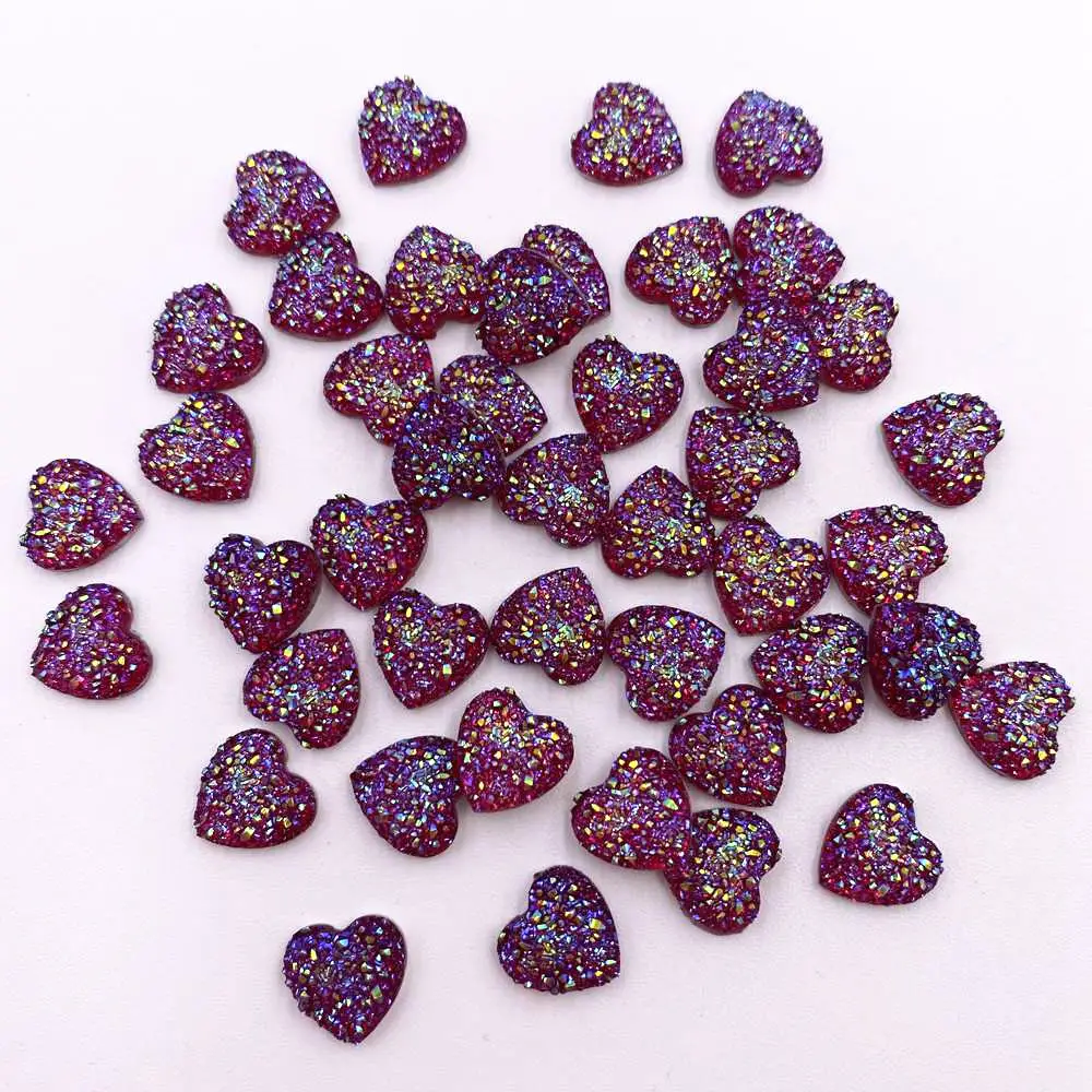 100 Stück AB Harz 8 mm Bling Mini Sweet Heart Erz Flatback Strass Ornamente DIY Hochzeit Applikationen Nail Art Edelstein Handwerk SL696