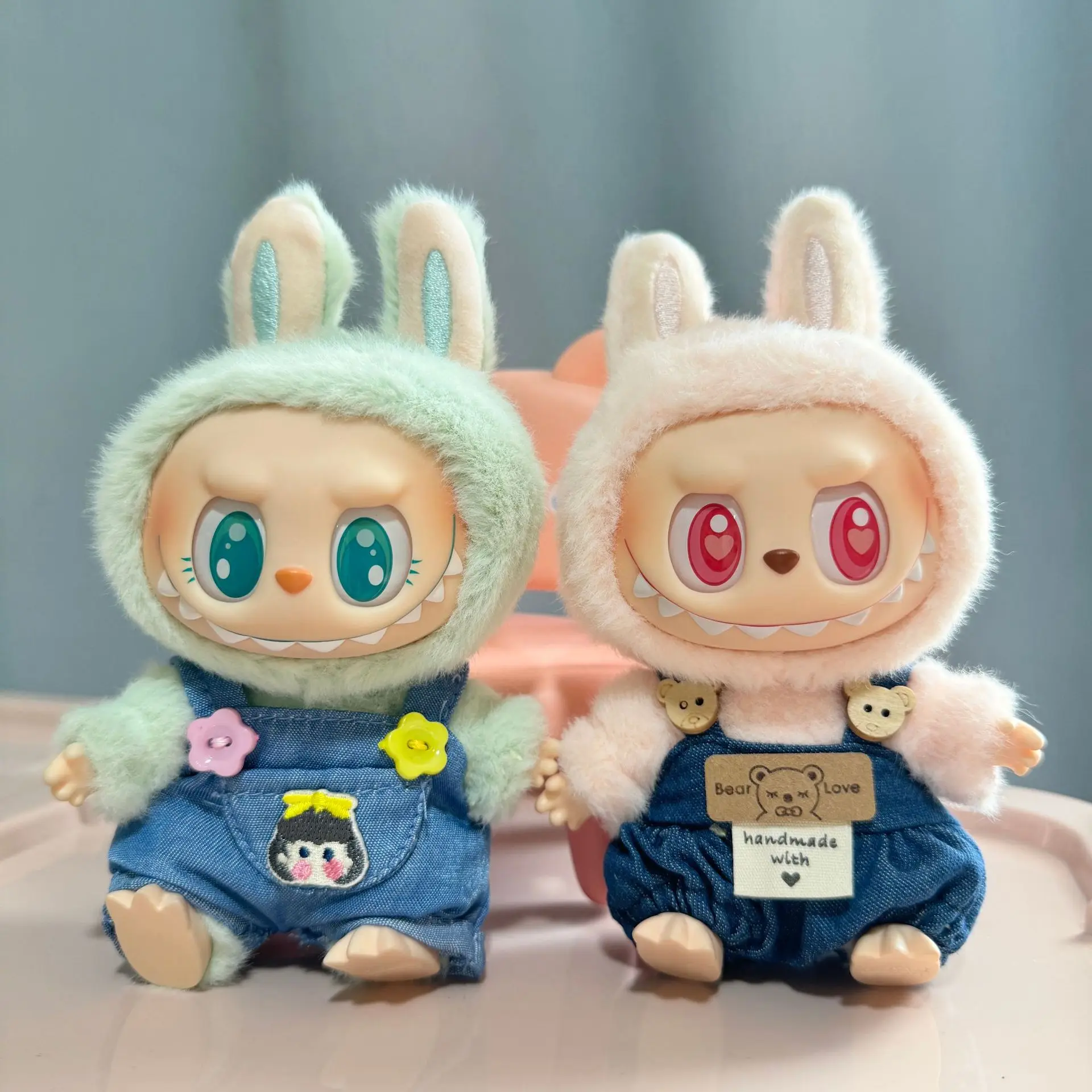 Cute Mini Plush Doll'S Clothes Bib Pants Labubu I II Idol Dolls Sitting Party Clothing Outfit Accessories For Korea Kpop Exo