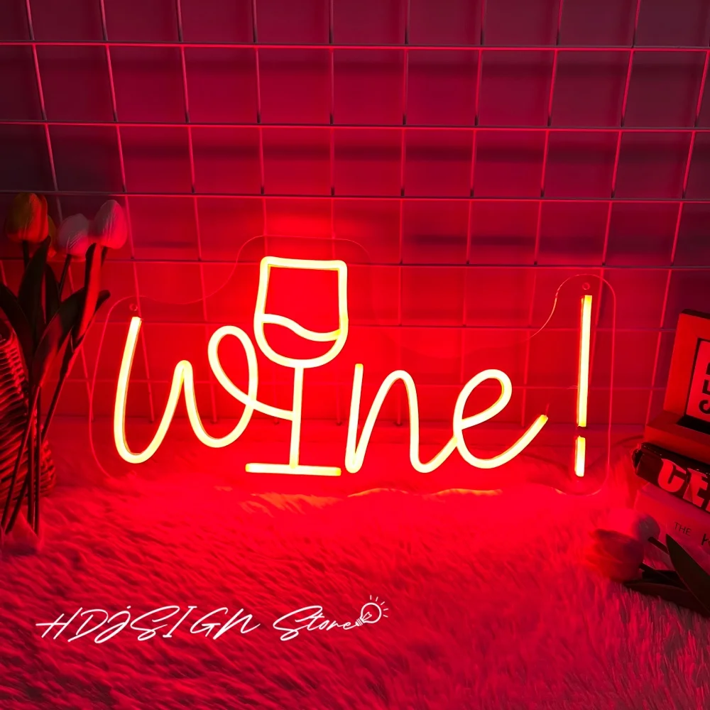

Wine Neon Sign Led Lighting Home Room Shop Party Bar Decor Wine Led Signs USB Wall Hanging Decor Led Neon Light