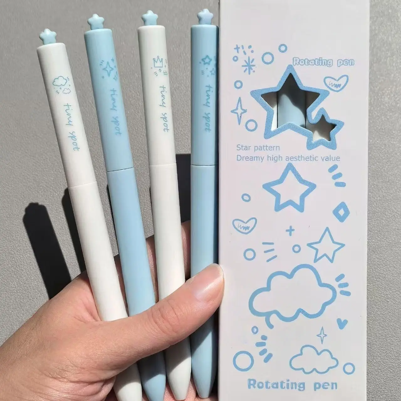 Cute Macaron Twist Gel Pens 4Pcs Box ST‑Tip Replaceable Refill School Stationery