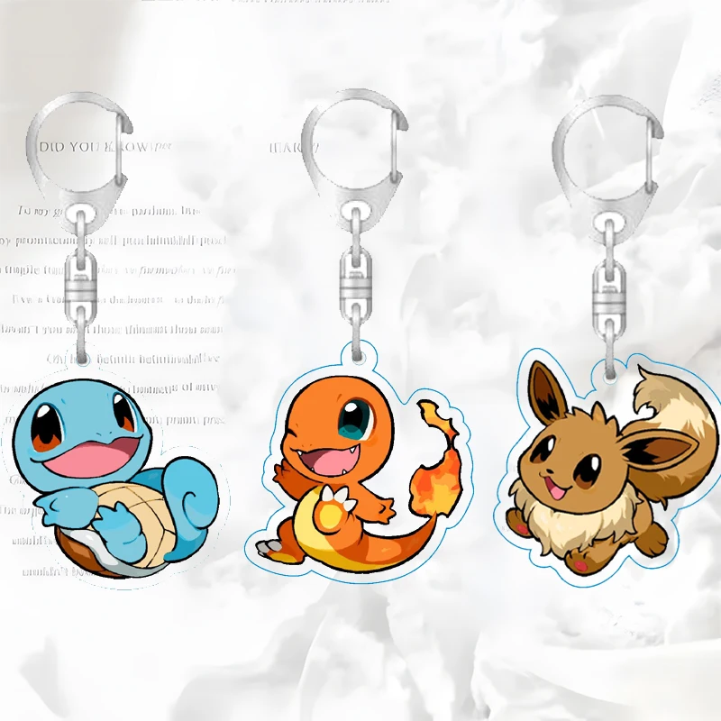 

Gengar Acrylic Keychain Student Squirtle Bulbasaur Charmander Bag Backpack Anime Cartoon Eevee Exquisite Props Cosplay Boy Gift