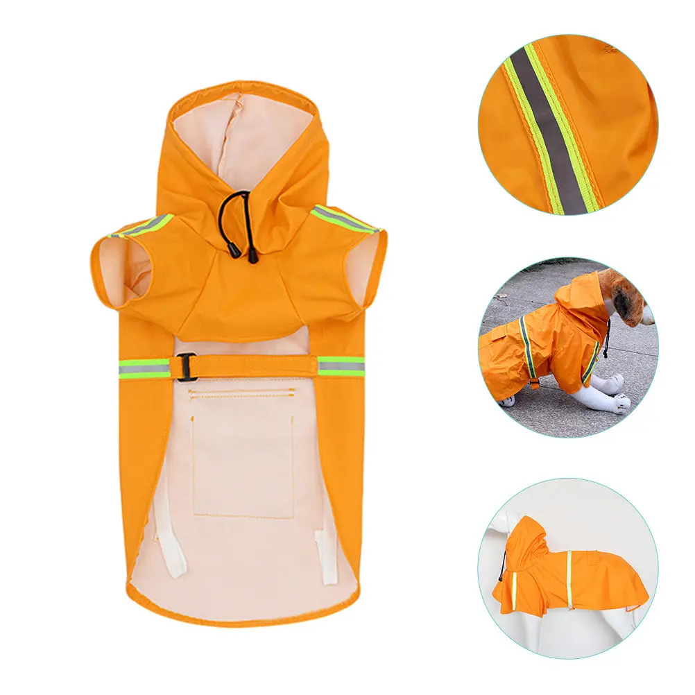 

Портативный легкий водонепроницаемый дождевик для собак мелких, средних и крупных пород, дышащая светоотражающая куртка для ежедневного использования на улице