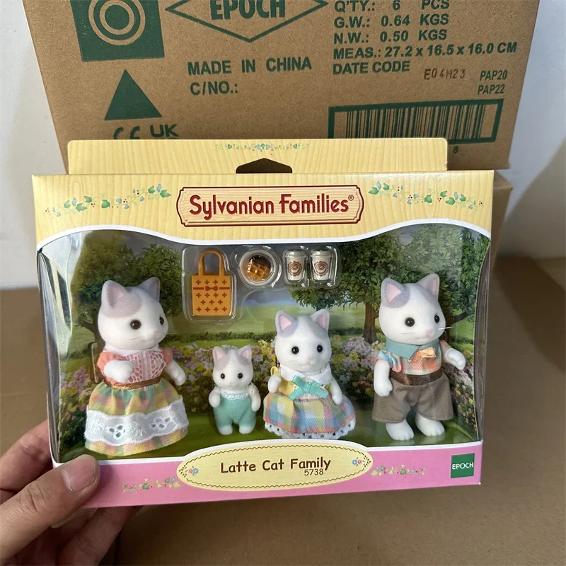 Sylvanian familles maison de poupée meubles jouets Ternurines Calico critters Anime mignon enfants jouet pour fille figurines Latte chat famille