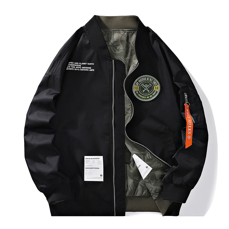 

COMXZ 2025 Men Autumn New Korean Trendy Versatile Handsome Spring Reversible Jacket Outerwear Breathable Lightweight Windbreaker