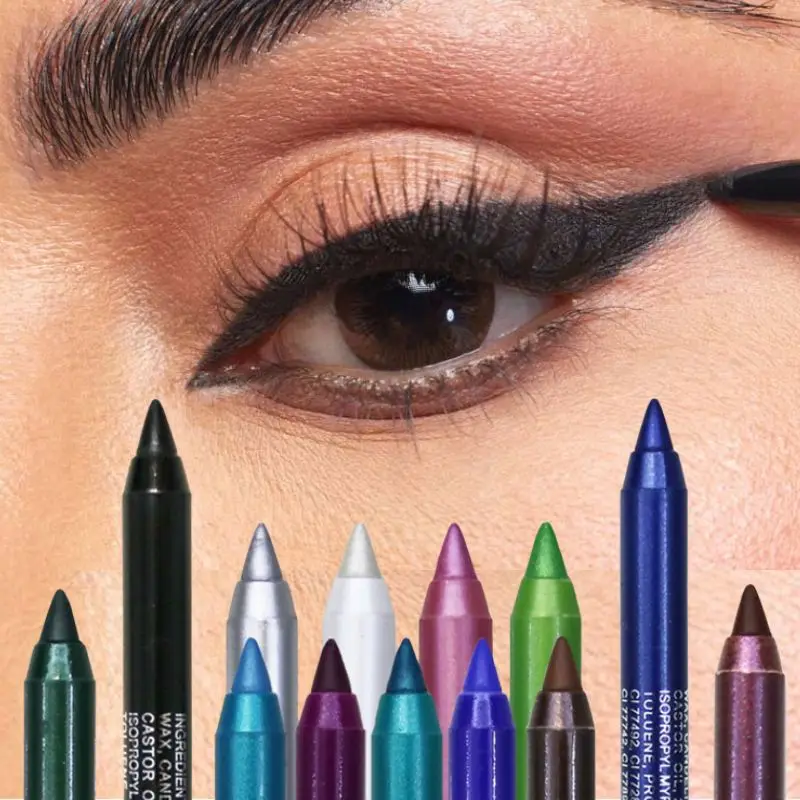 Neue langlebige Eyeliner Bleistift wasserdicht matt schwarz braun blau Gel Eyeliner Stift Mode nicht blühende Augen Make-up Kosmetik