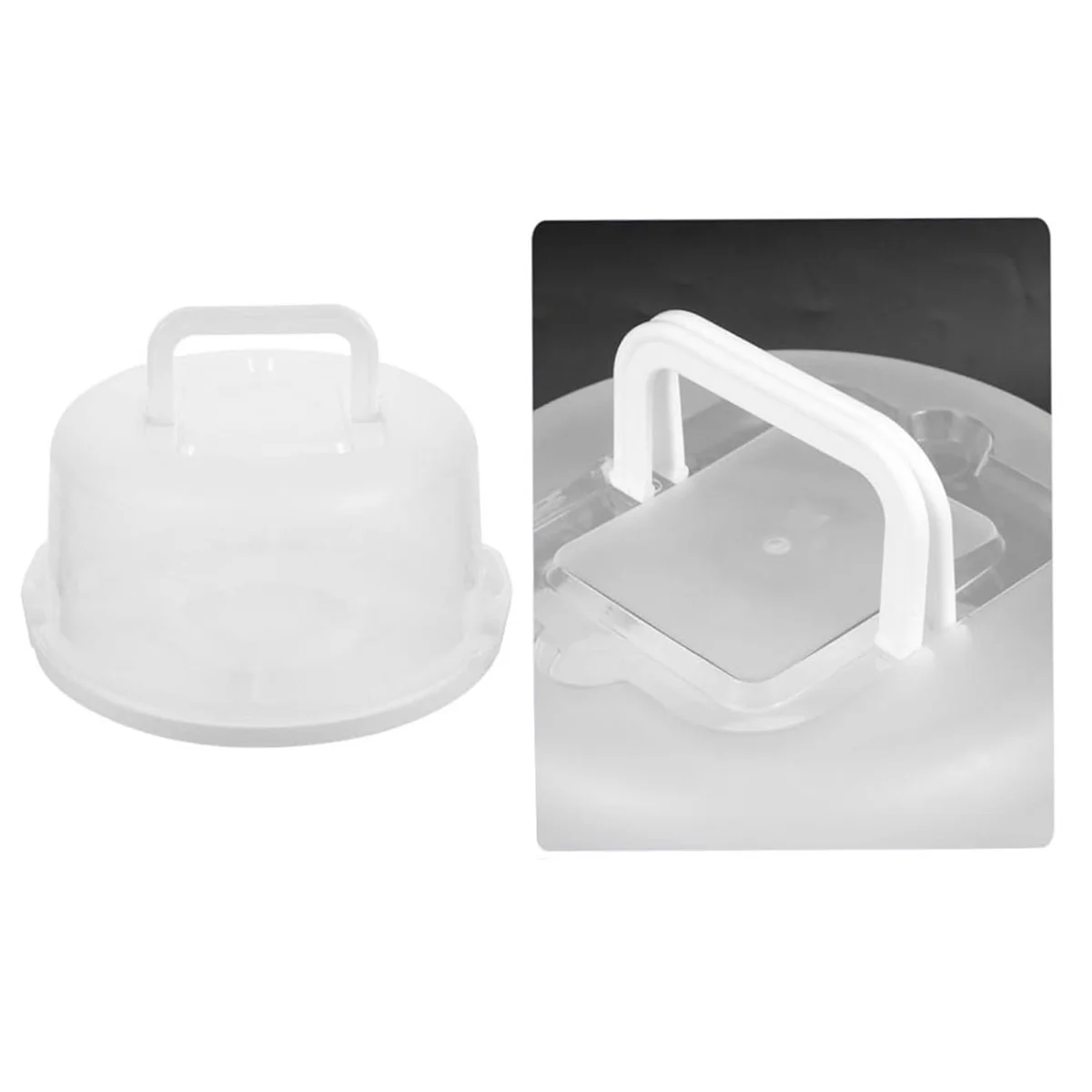 Box Portable Cake Box Muffin Carrier Clear Container with Lid Round Cake Holder Cake Container Bread Storage Container