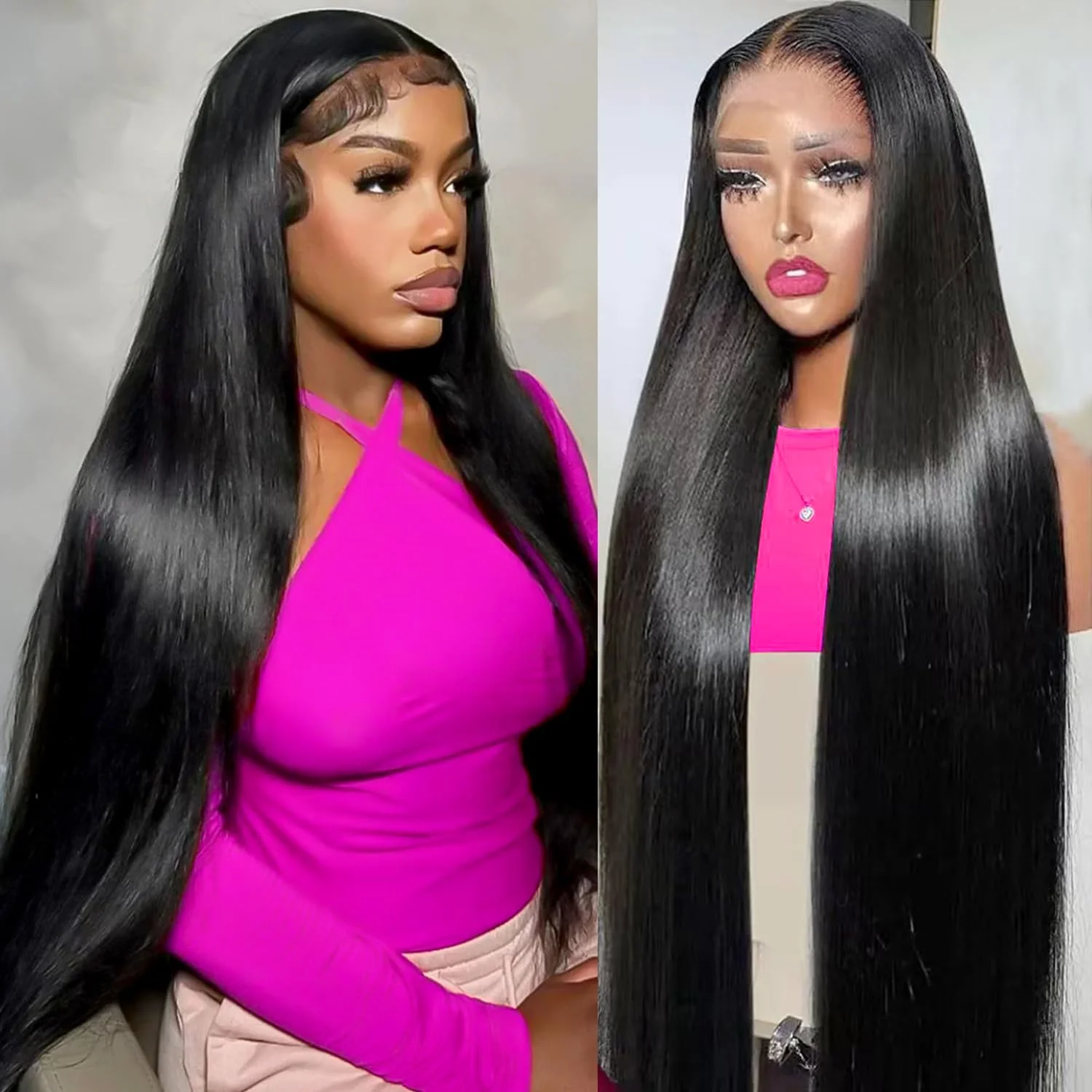 

40-42 дюймов, 13x4, 13x6, HD, прозрачный, идеально прямой, парик с кружевной передней частью, 200% плотность, бразильские парики с кружевной передней частью из натуральных человеческих волос для женщин