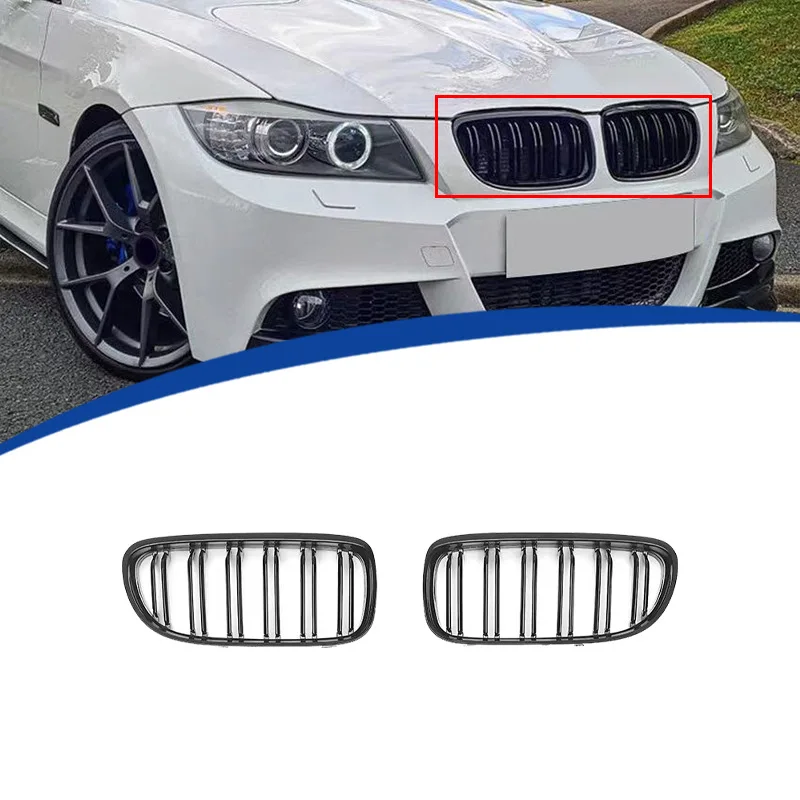 

Глянцевые черные решетки радиатора для 2009-2011 BMW 3 серии E90 гоночные решетки комплект бамперов для кузова глянцевые черные автомобильные аксессуары
