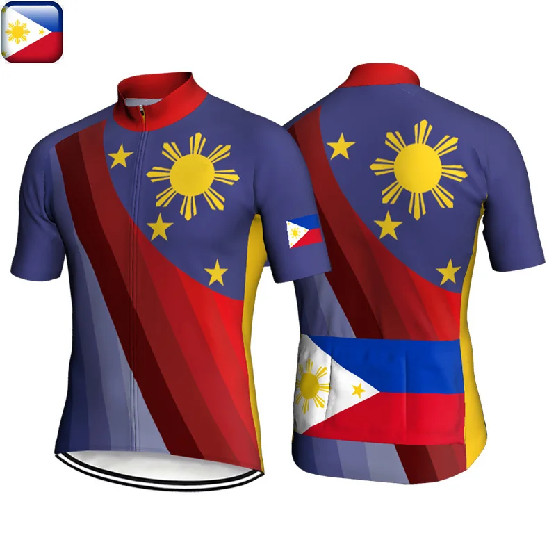 Philippines Cycling Jersey, Short Sleeve Sweater, Bike Road Shirt, Bicycle Top, Downhill Wear, Racer Vintage Jersey, Filipino