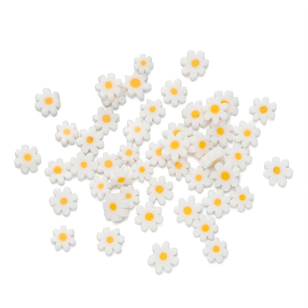 1 سلسلة/مجموعة DIY الزجاج ديزي الخرز 4-9 مللي متر زهرة فاصل فضفاض الخرز لصياغة أساور أقراط القلائد صنع المجوهرات #4