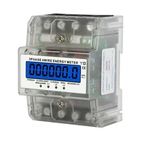 Compteur d'énergie triphasé 4 fils 220/380V, compteur de consommation d'énergie kWh, installation domestique, compteur d'énergie électrique numérique, rail DIN 1