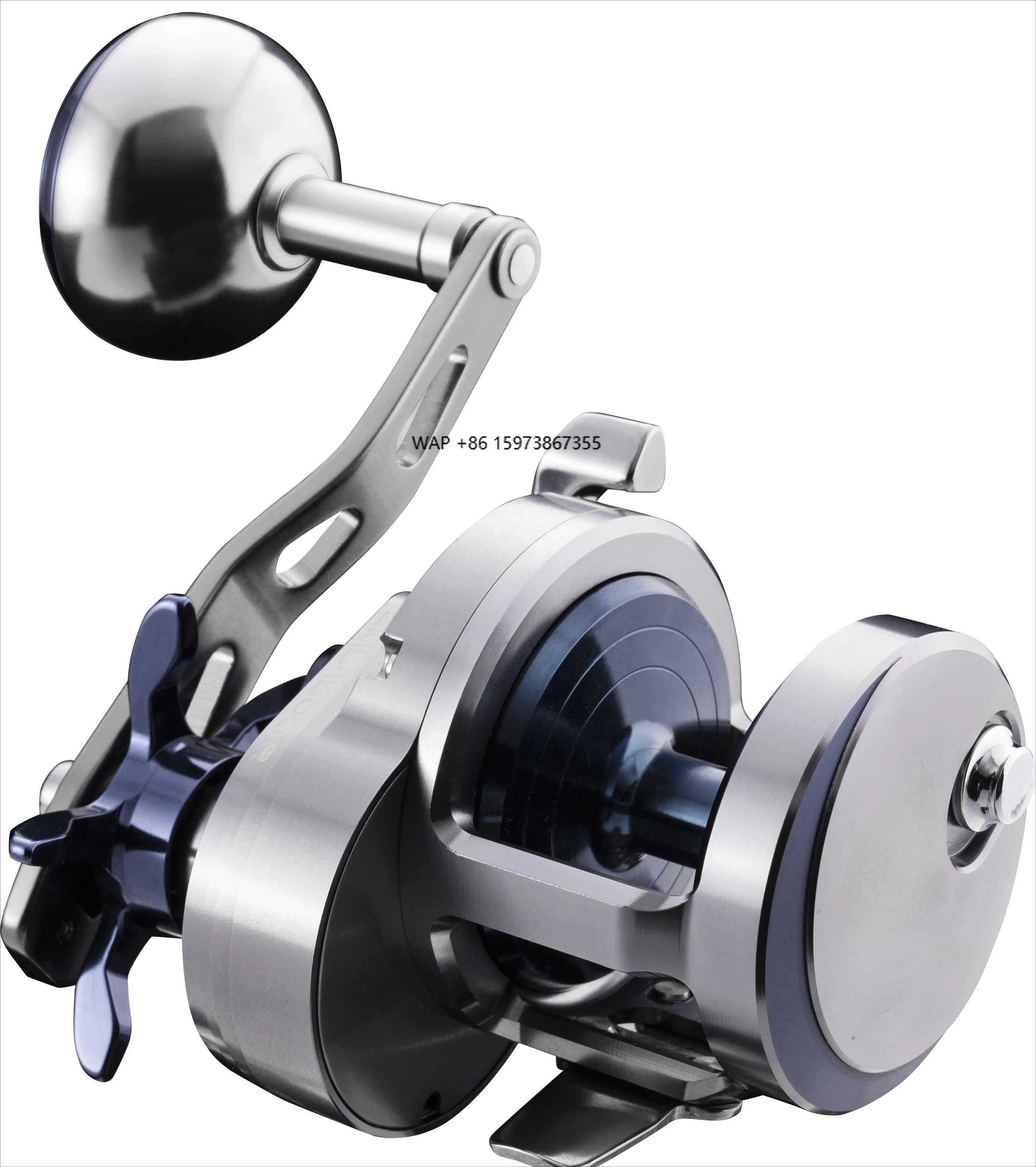 ECOODA EMB 1500 Gun-Blue Jigging Reel 8+1 BB Speed Full Metal Sea Water Boat Trolling 15KG Drag Power Stream Lake River Left