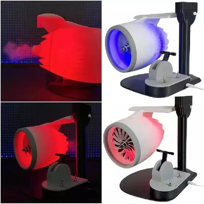 Turbofan shape with fan humidification red light desktop spray plug-in tail flame new creative desktop turbofan
