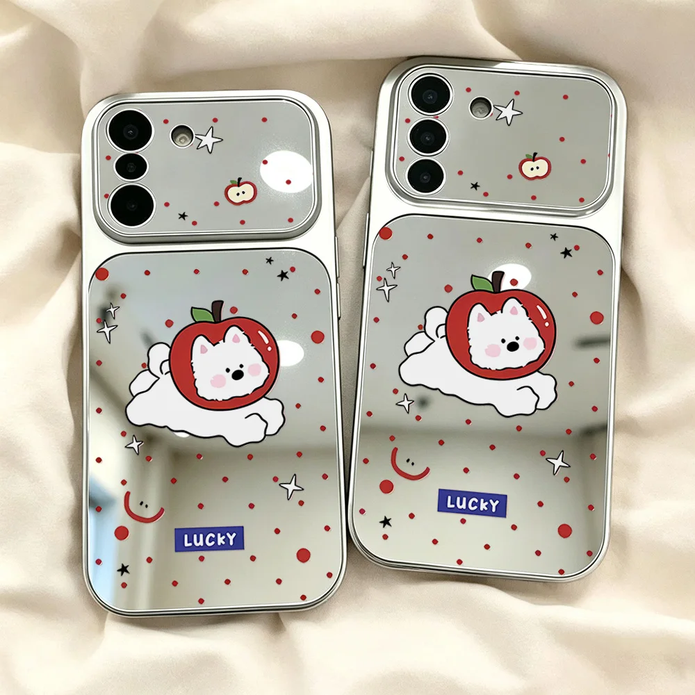 Make Up Mirror Cute Dog Phone Case For Samsung A57 5G A56 A55 A17 A16 A54 S26 Ultra S25 FE S24 S23 A53 A37 A36 A35 A07 A06 Cover - view 2
