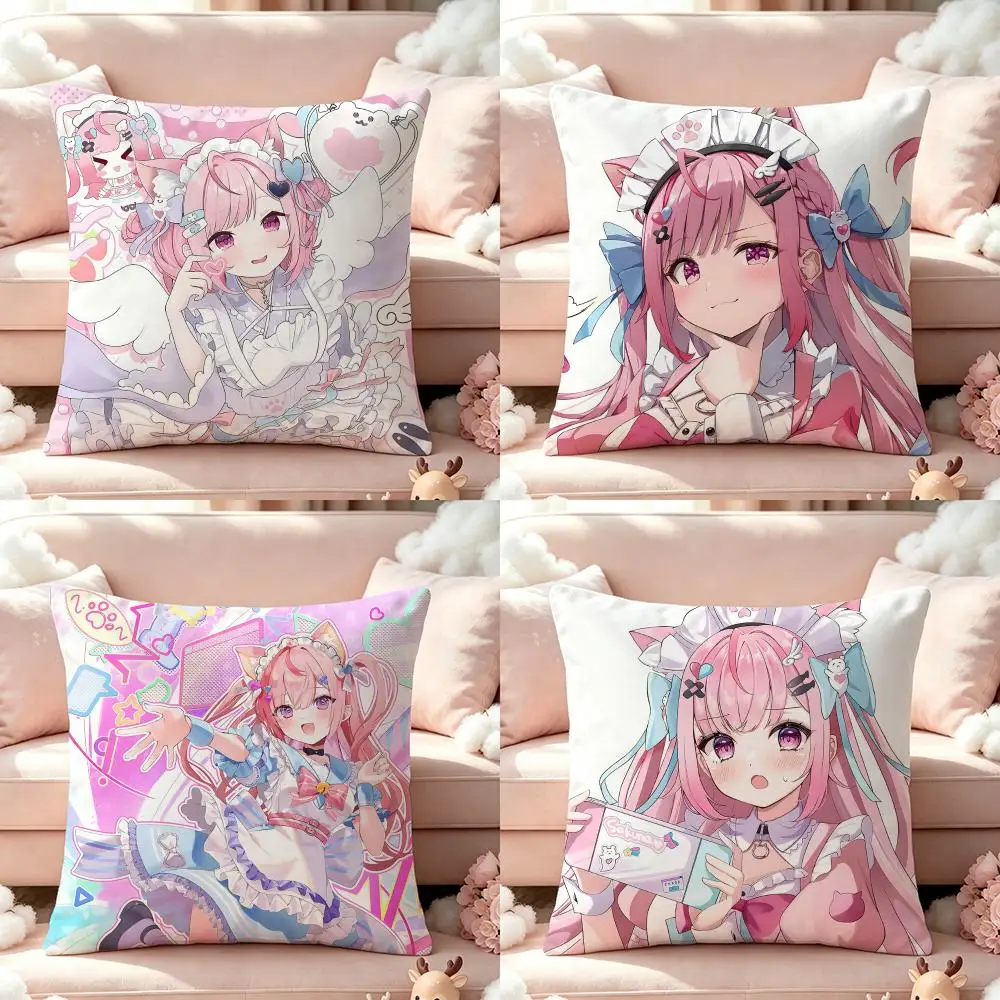 IP Yuuki‑Sakuna Cushion Cover Pillow Short Plush Pillow Cute Simple Style For Living Room Bedroom Birthday Gift