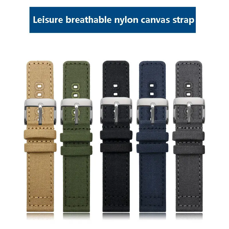 

18mm 20mm 22mm canvas quick release watchband for Hamilton khaki field H68201093/Seiko/Casio/Tissot nylon canvas strap bracelet