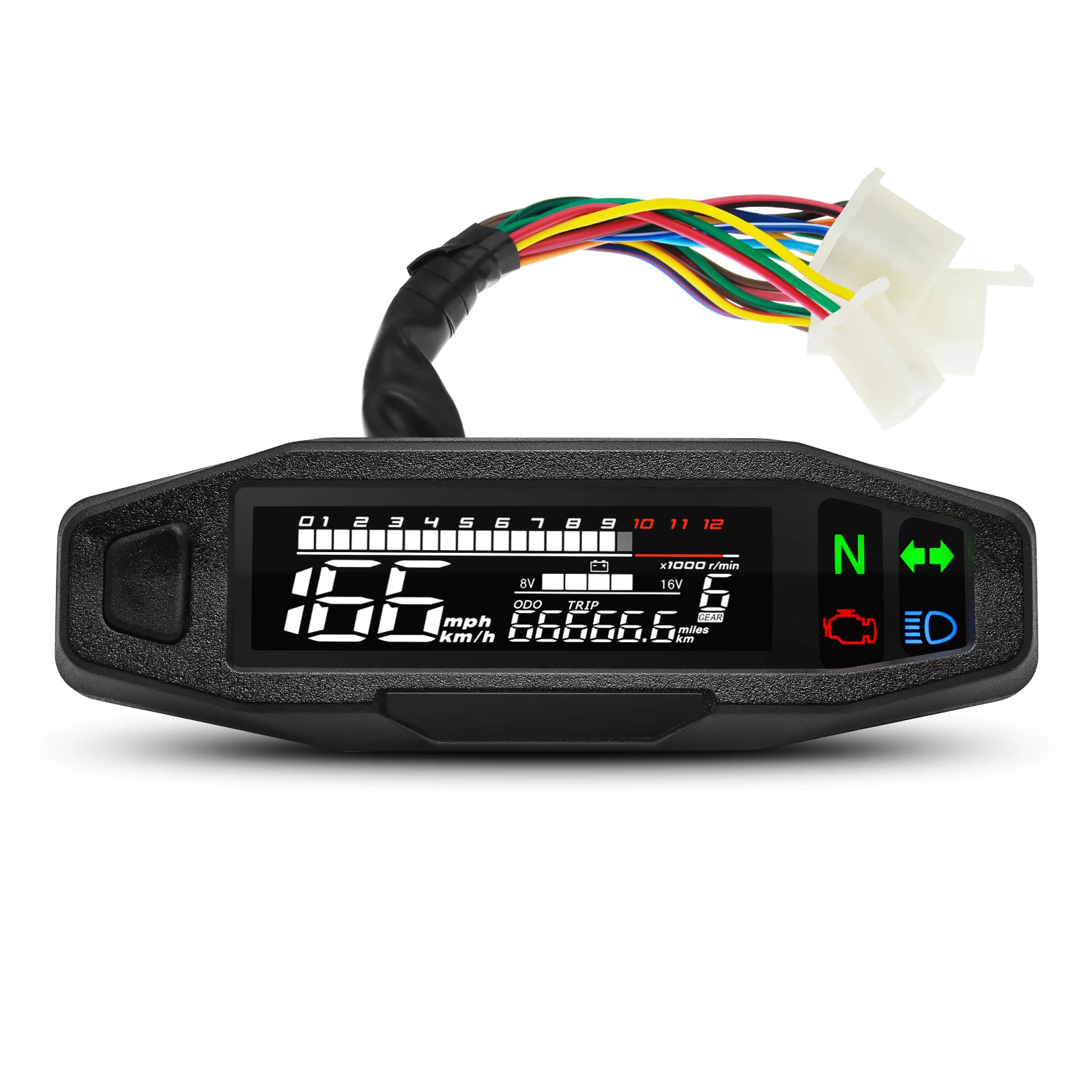 Universal Digital Motorrad Tachometer Öl Gauge Tacho Kilometerzähler Instrument Cluster Blinker Licht Anzeige mit Sensor Set