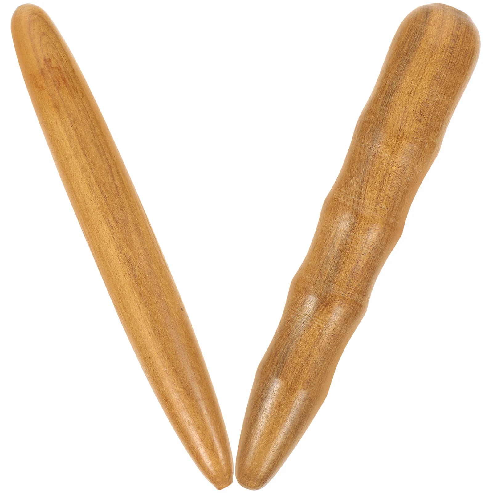 2 Pcs Massager Acupressure Stick Wooden Tools Eyes Handheld Sticks Manual Light Brown Foot