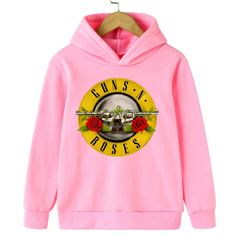 NEW Rock Band Gun N Roses Kids Hoodies Fashion Cool Sweatshirts Cartoon Boys Clothes Children Outwear Baby Girls Autumn Tops