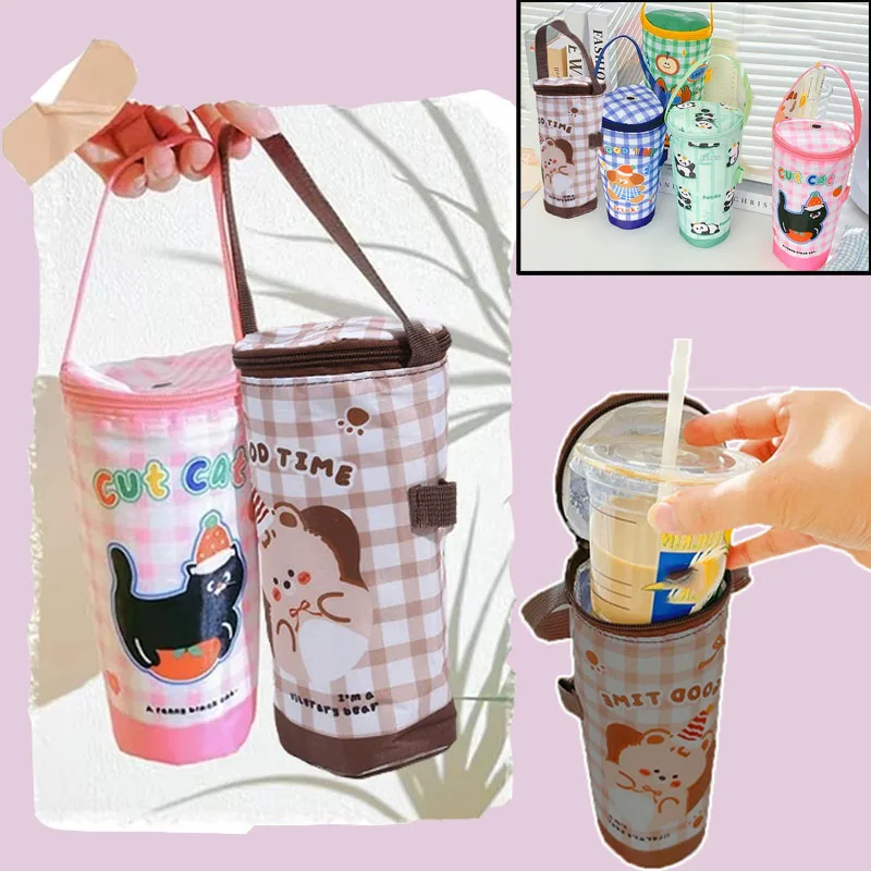 

Portable Milk Tea Tote Bag Heat Preservation Bag Eco-friendly Handbag Carrying Insulated Cup Cover Umbrella Bag Handheld Bag