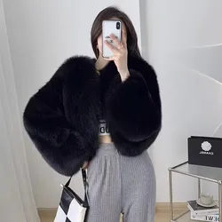 2024 Real Fox Fur Coat Winter Jacket Women Natural Fox Fur Raccoon Outerwear O-neck Thick Warm Luxury Female Plus Size