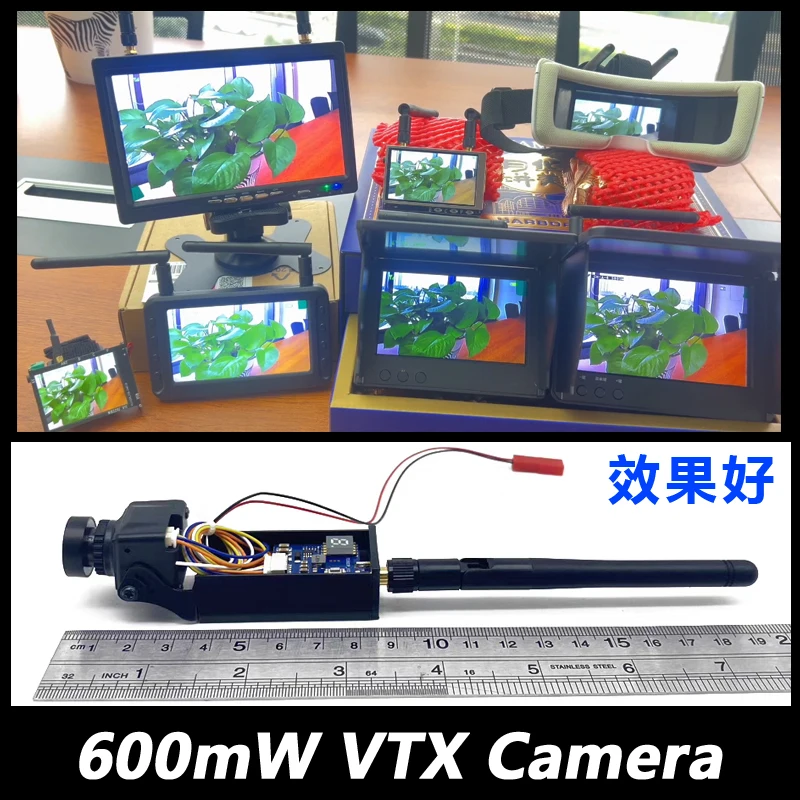 5.8G 48CH Dual Antennas FPV Goggles Monitor Video Glasses Headset and all in one 600mW vtx transmitter 1200TVL fpv camera 2.5mm