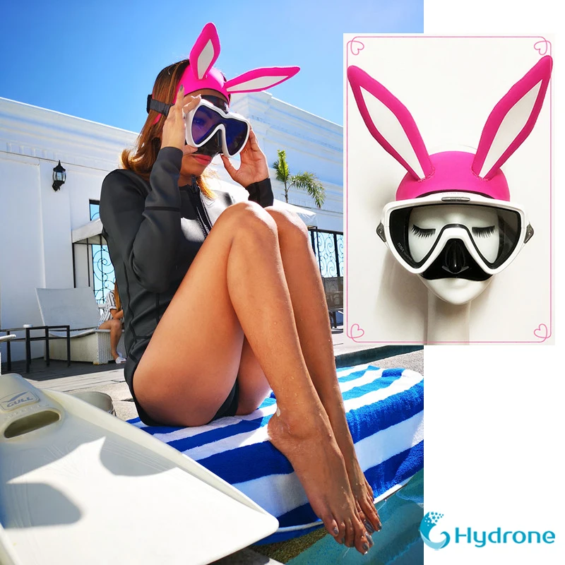 pink-rabbit-diver-cartoon-hairband-diving-headset-warmth-protection-sunscreen-diving-equipment-outdoor-camping-travel-supplies