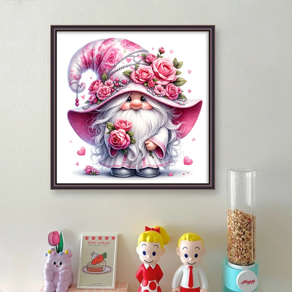 

Gnome Printed Cross Stitch Kit 40x40cm DIY 11CT Thread Art Needlework Home Decor