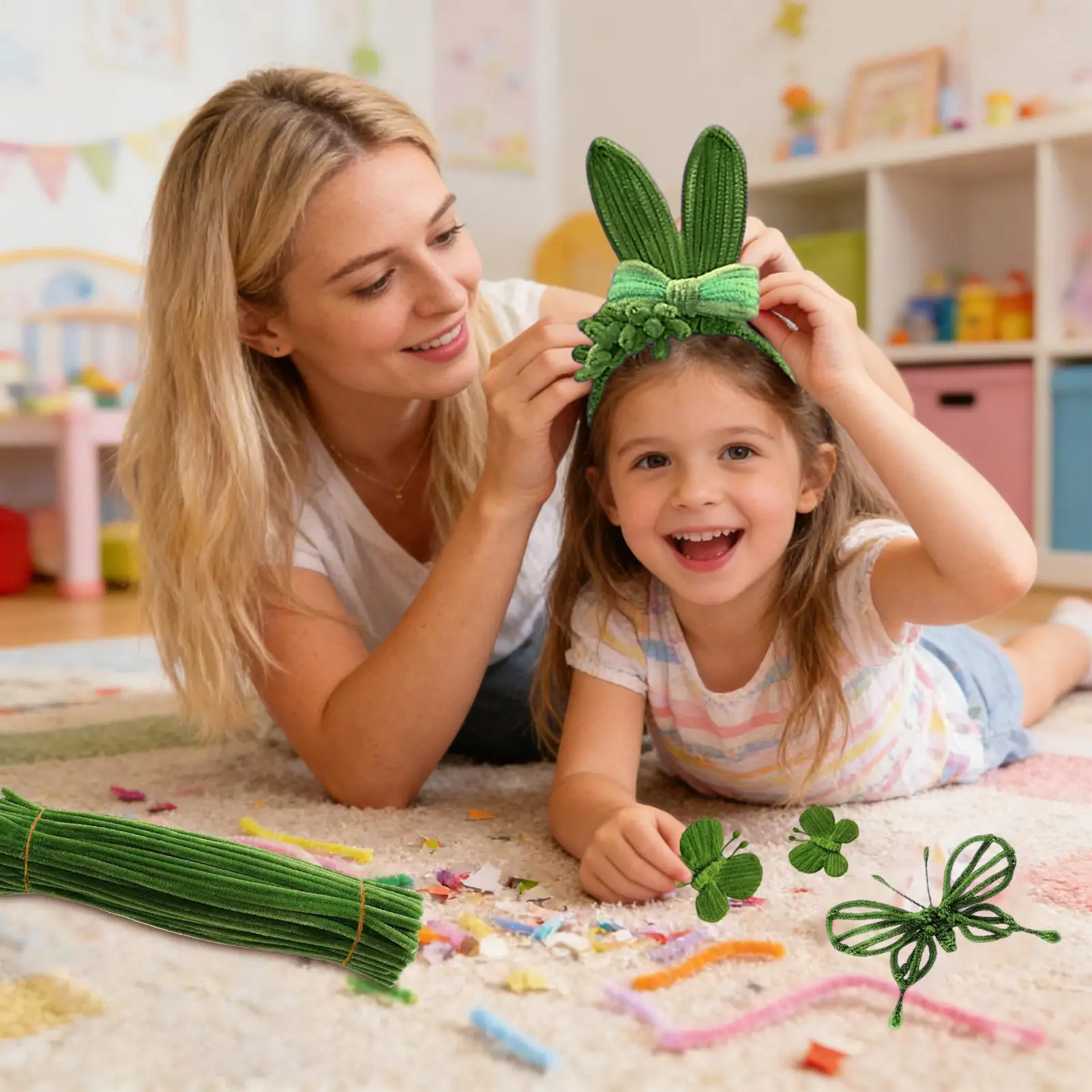 Pipe Cleaners Craft Chenille Bendable Anti Shedding Toys Bouquet Wrapping Pipe Cleaners Set for Floral Arrangements Classroom