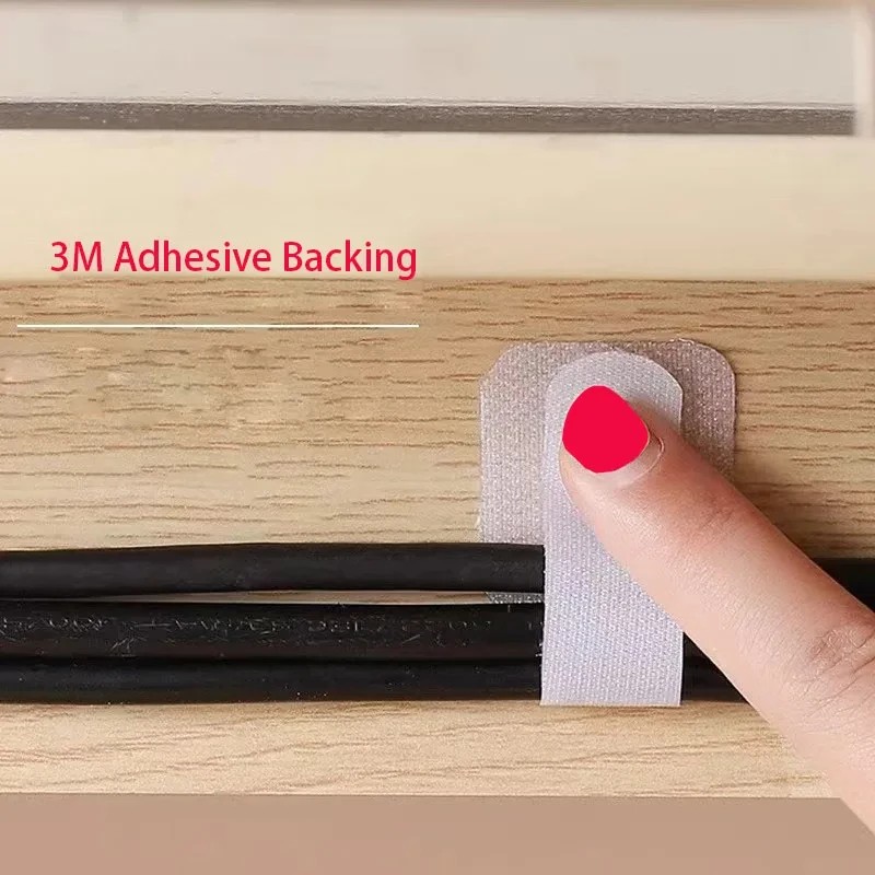 Reusable Cable Ties Fastening Wire Organizer Cord Rope Holder Self Adhesive Adjustable Cord Organizer Straps Desk Management 5