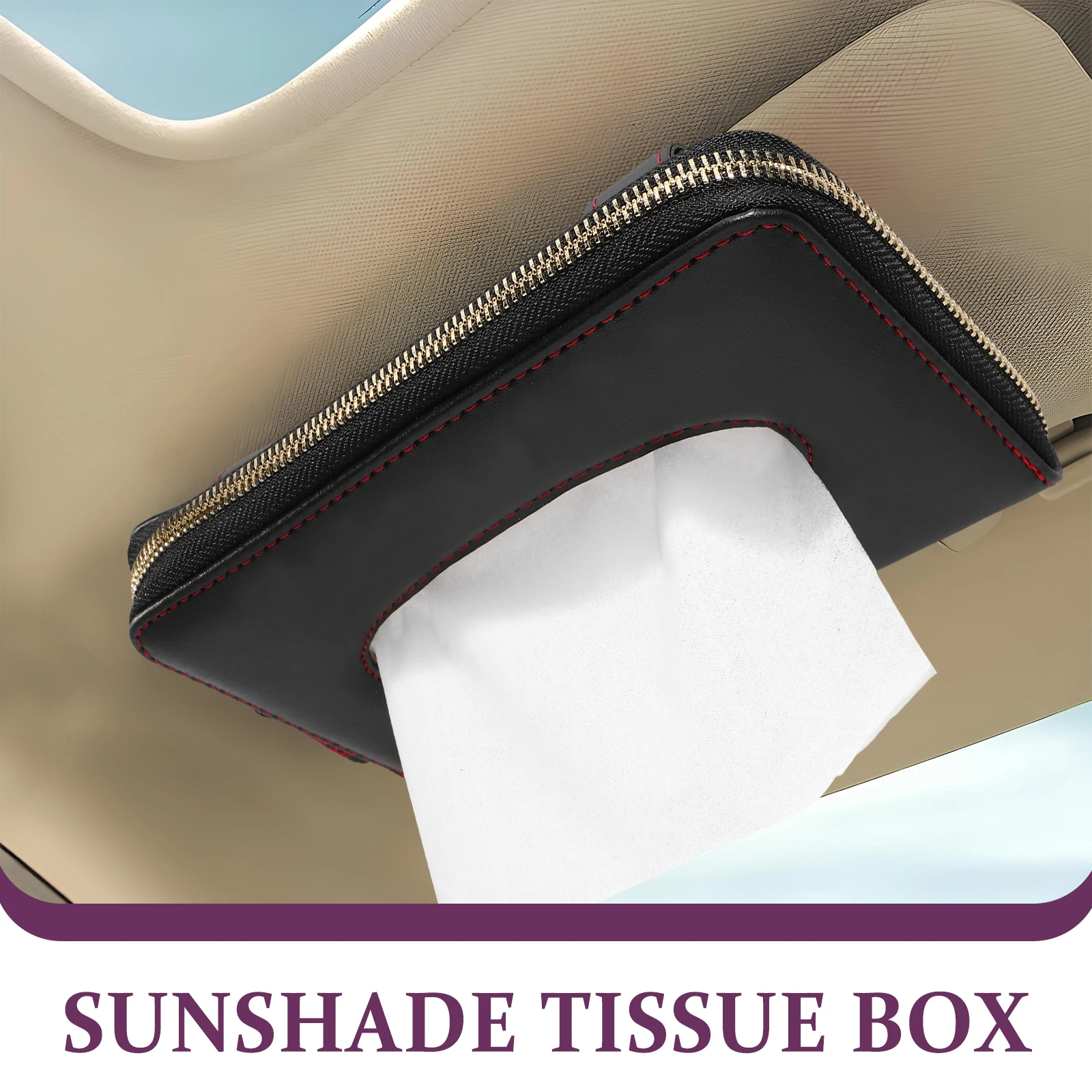 

Car Napkin Holder Sun Visor Tissue Case Professional Reasonable Car Accessory Durable Easy to Use Quick Spill Cleanup