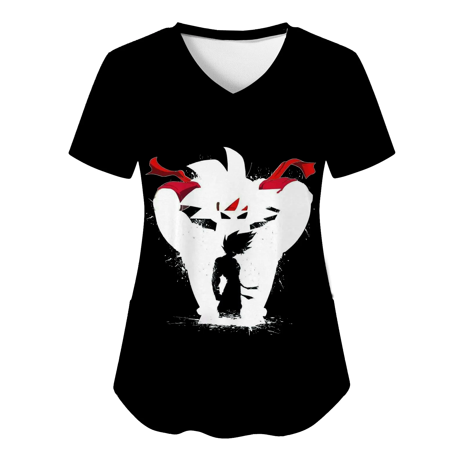 

Vegeta Goku Nurse Uniform Fashion Anime Summer Y2k Hospital Woman Clothes T Shirts T-shirts Top Women 2024 Pocket Dragon Ball Z