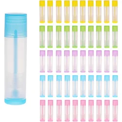 50Pcs/lot 5ml Colorful Lip Balm Lipstick Tube Refillable Cosmetic Empty Containers Clear Travel Bottle DIY Lipstick Sample Stick