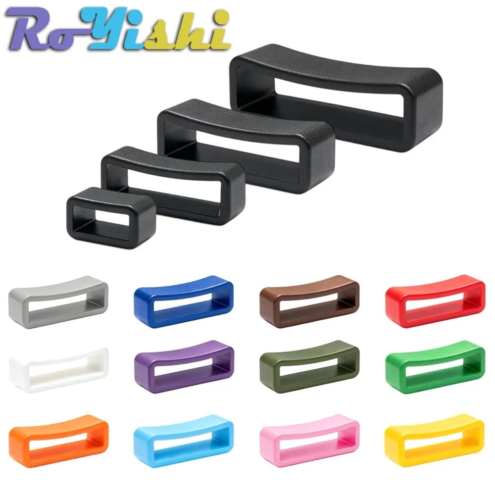 Plastic Square Belt Loop Keeper 10/17/20/25mm Multicolor 13/65/130Pcs Backpack Harness Webbing Strap DIY Accessories