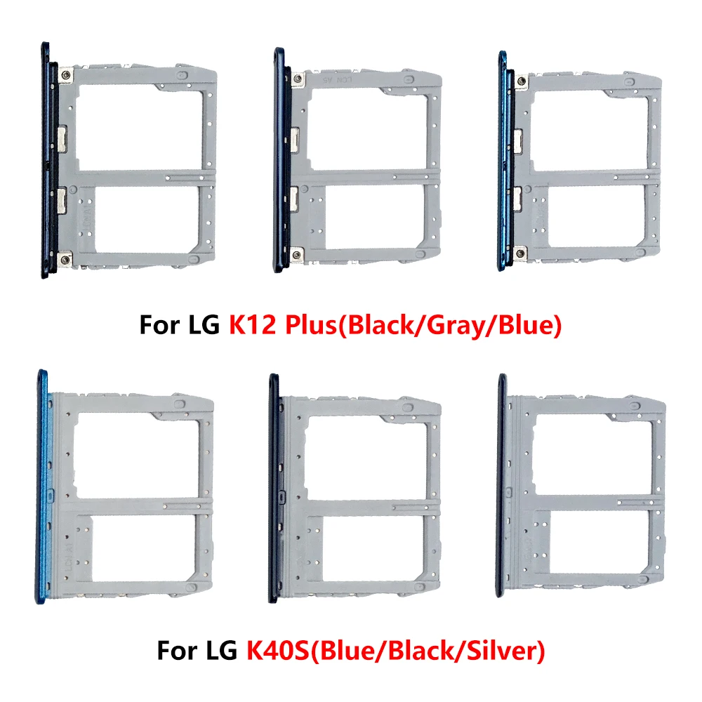 NEW For LG K12 Plus K40S K51S K61 K50s Nano SIM Card Holder Tray chip slot drawer Holder Adapter Socket Replacement Parts