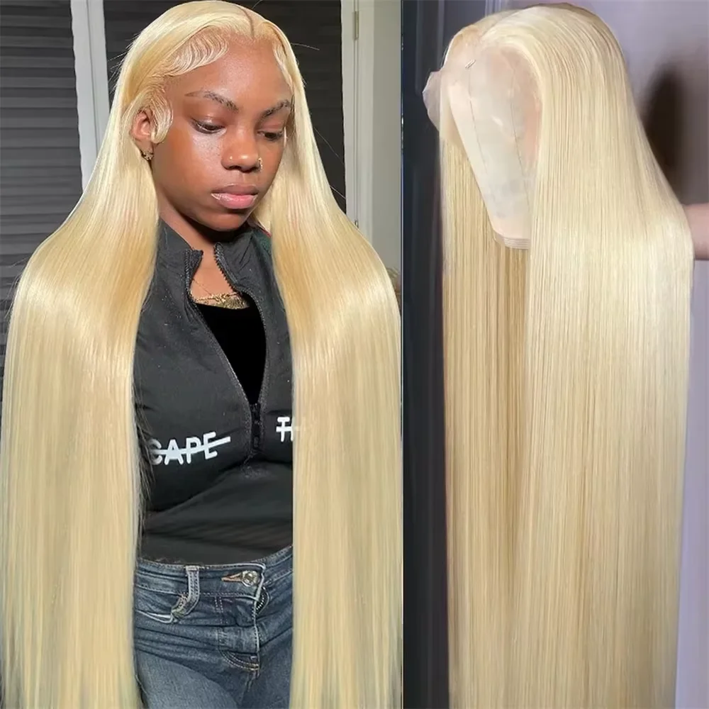 

613 Blonde Wigs Transparent 40 Inch Straight Hair Lace Frontal Wig 220 Density Lace Front Human Hair Wigs For Women Brazilian