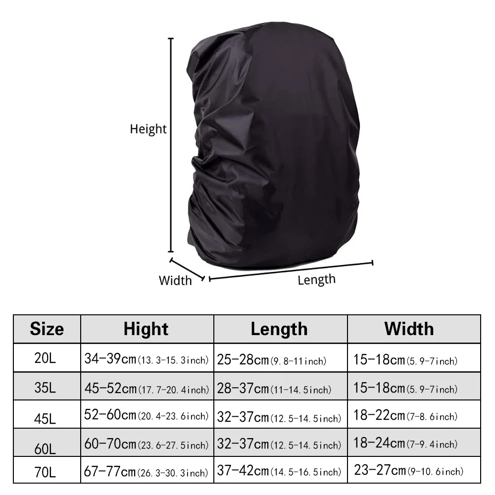 Travel Leisure Walking Sports Backpack Rainproof Cover Waterproof Dustproof Lightweight 20L-70L Love Letter Printing Pattern